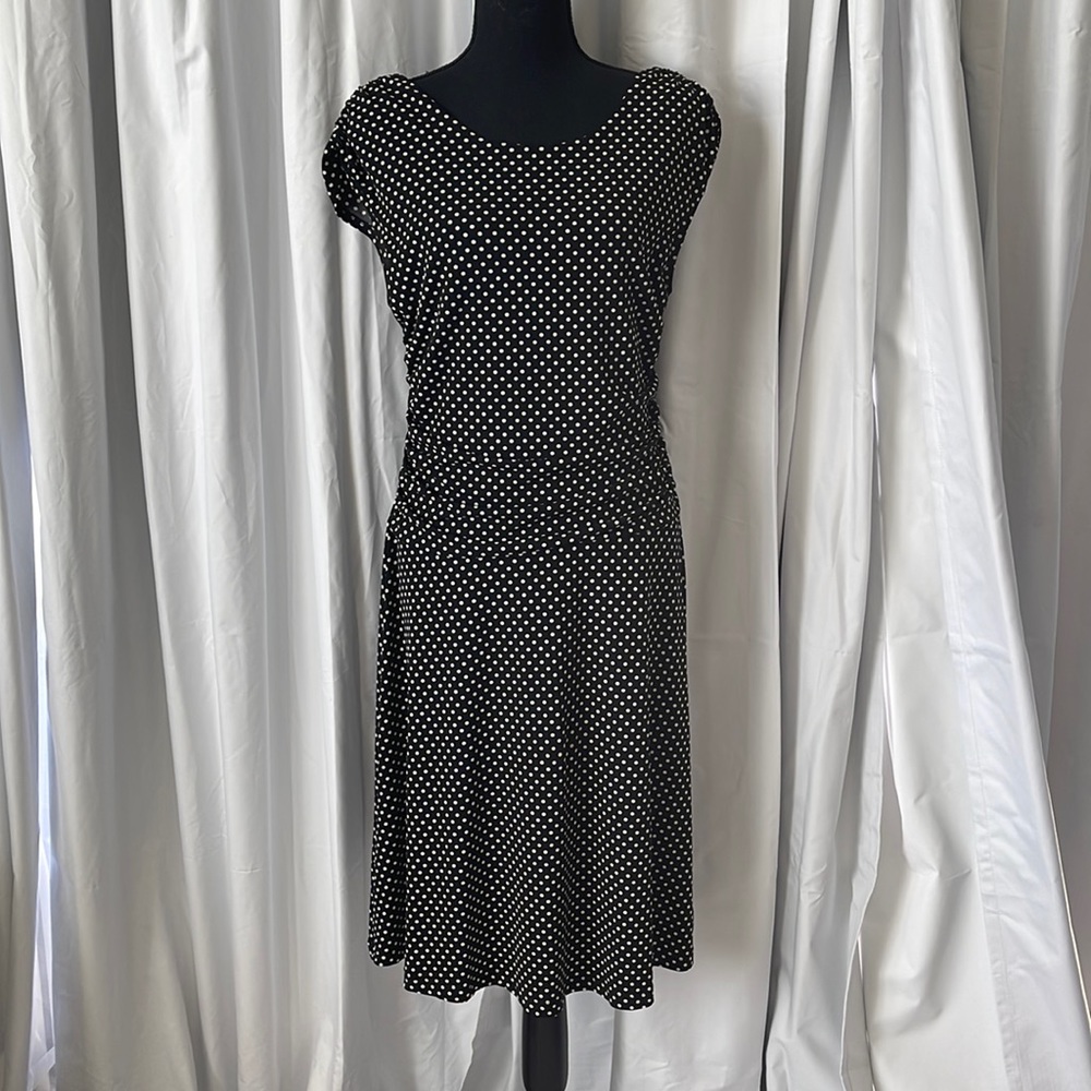 En Focus Studio Black polka dot dress Size 14.